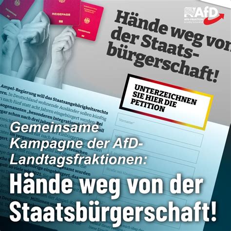 Gemeinsame Kampagne Der Afd Landtagsfraktionen H Nde Weg Von Der