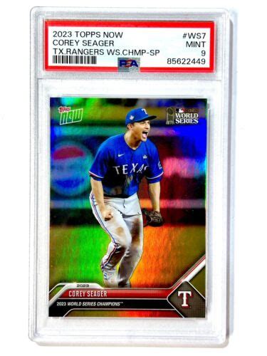 2023 Topps Now COREY SEAGER WS 7SP Short Print FOIL PSA 9 Texas