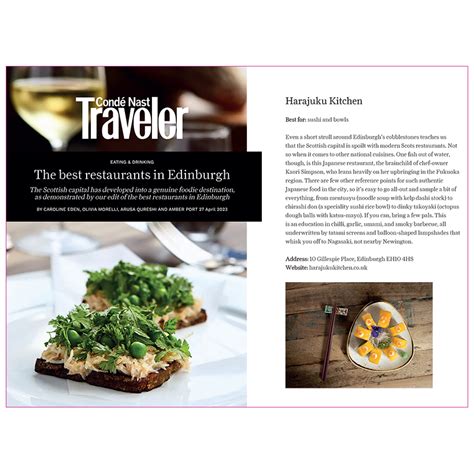 Condé Naste Traveler The Best Restaurants In Edinburgh — Harajuku Kitchen