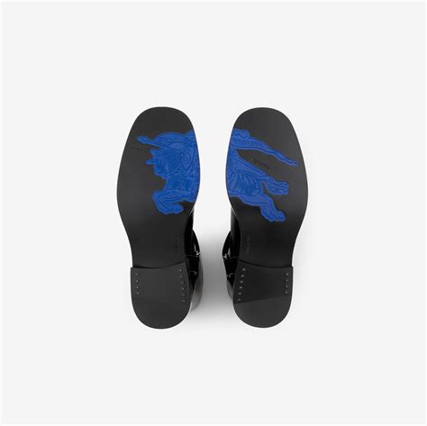 Leather Saddle High Boots in Black - Men | Burberry® Official