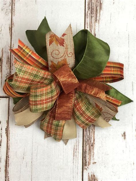 Fall Bow Pre Made Fall Bow Fall Bow For Wreaths Fall Bow Etsy Fall