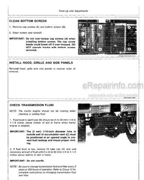 John Deere Technical Repair Manual Hydrostatic Tractor Tm