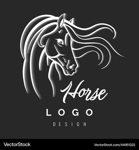 Horse Head Logo Design On Black Background Vector Image