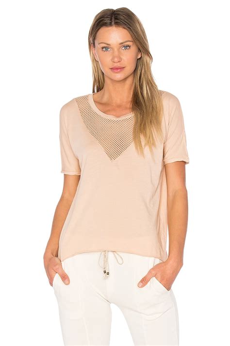 Ragdoll Vintage Mesh Tee In Nude Revolve