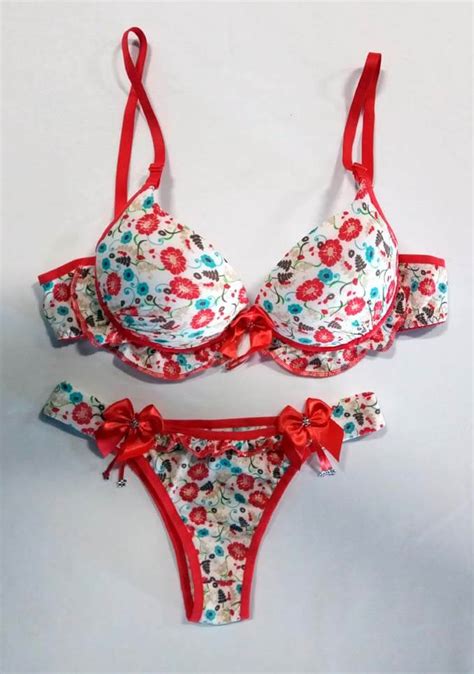 Conjunto De Lingerie Estampada No Atacado