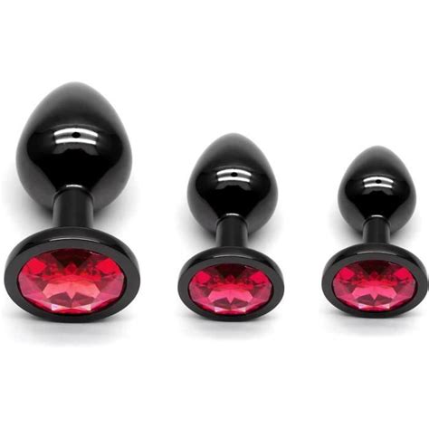 Plug Anal Butt Plug Pi Ces Set Plug Anal En M Tal Gris Fonc Noir Gunmetal Grand Moyen Petit