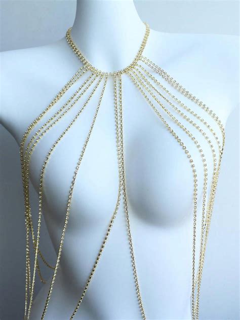 Cadeia No Peito De Strass Fashion Feminino Acessório Brilhante De Lingerie De Biquíni Sexy Para