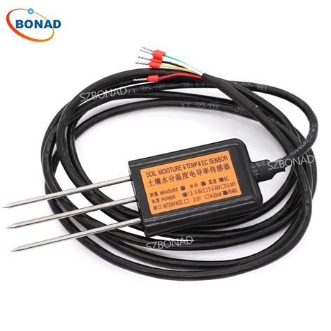 Rs485 Temperature And Moisture Ec Sensor With 3 Probe Head Zigbee Soil