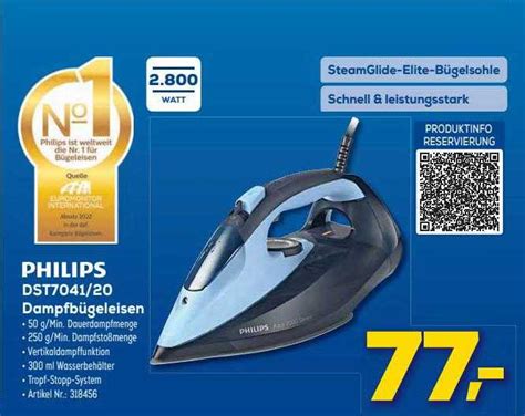 Philips Dst7041-20 Dapfbügeleisen Angebot bei Euronics - 1Prospekte.de