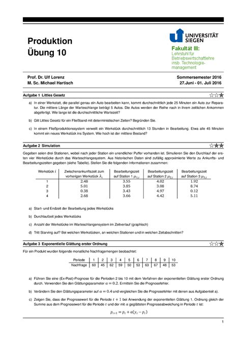 Produktion 10 SS16 Tutorium Aus Dem Sommersemester 2016 Produktion