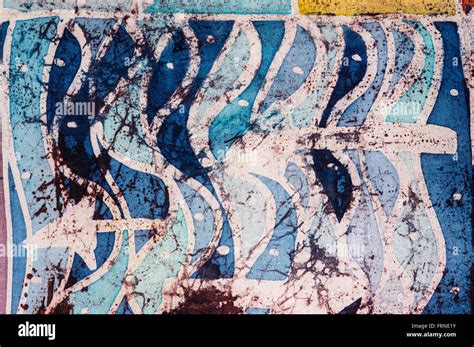 Waves And Arrows Hot Batik Background Texture Handmade On Silk Abstract Surrealism Art Stock