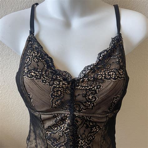 Black Nude Lace Top Depop