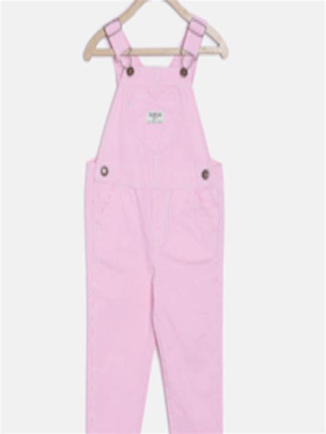Buy Oshkosh Bgosh Girls Pink And White Striped Dungarees Dungarees For