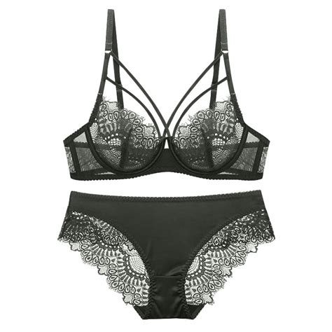 Sexy Lace Lingerie For Women Comfortable And Breathable Gathered Oversized Bra Set Scalloped