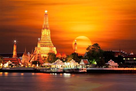 bangkok chao pharaya sunset photography wallpaper wallpaperscom