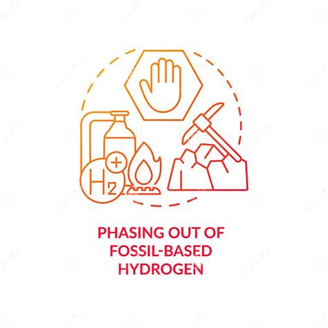 phasing   fossil red gradient concept icon stock vector