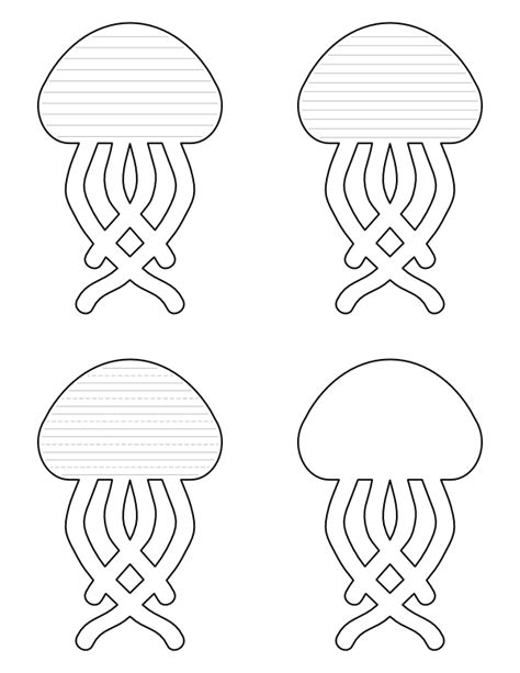 Free Printable Simple Jellyfish Shaped Writing Templates