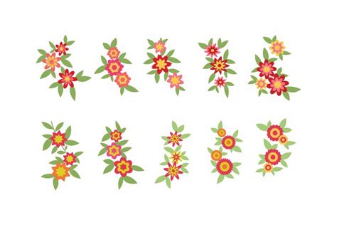 set of flower logo vector template (2399624)