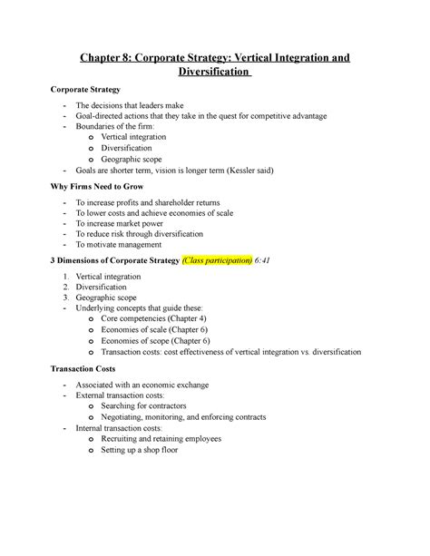 2021 Bgen 499 Capstone Chapter 8 Notes Chapter 8 Corporate