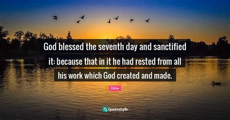 God Blessed The Seventh Day And Sanctified It Because That In It He H