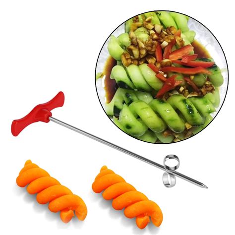 Pc Manual Spiral Screw Slicer Plastic Steel Wire Vegetables Knife