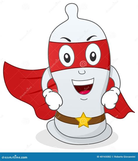 Condom Superhero Cartoon Character Stock Vector Image 40165082