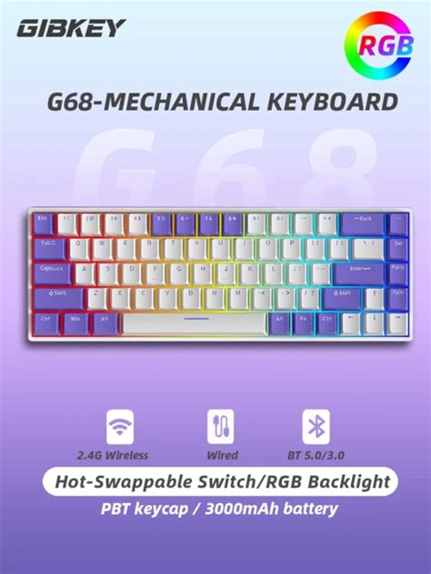 G Bluetooth Wireless Mechanical Keyboard Keys Hot Swappable RGB Gaming Keyboard