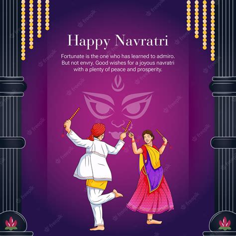 Premium Vector Beautiful Indian Hindu Festival Happy Navratri Banner