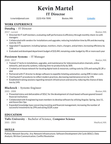 3 IT Director Resume Examples Proven To Work In 2025