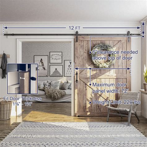 Snapklik Smartstandard Ft Sliding Barn Door Hardware Whole Kit