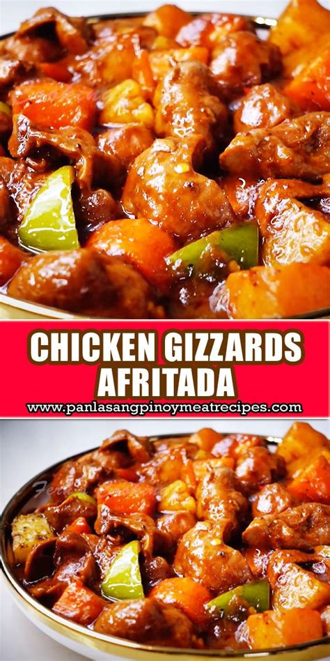 Chicken Gizzards Afritada Panlasang Pinoy Meaty Recipes Recipe