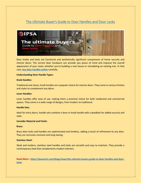 PPT The Ultimate Buyer S Guide To Door Handles And Door Locks