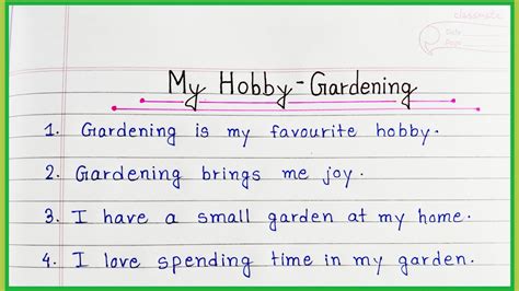 10 Lines Essay On My Hobby Gardening Essay On My Hobby Gardening In