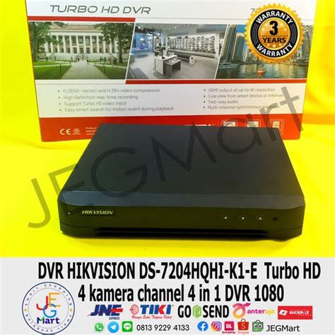 Jual Dvr Hikvision Ds 7204hqhi K1 E Turbo Hd 4 Kamera Channel 4 In 1