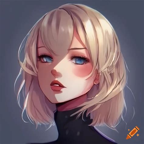 Beautiful Anime Girl With Bright Blue Eyes And Blonde Hair On Craiyon