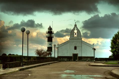 Tormenta Sobre La Capilla Y Faro De Ortiguera Asturias Spain