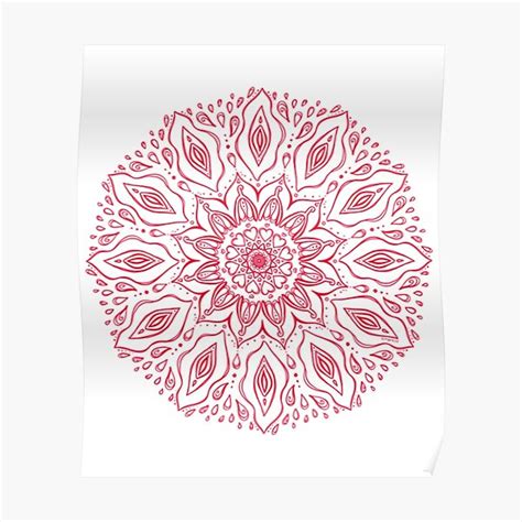 Póster Vulvdala RedBlack Arte del orgullo del coño del clítoris del mandala de la vagina de