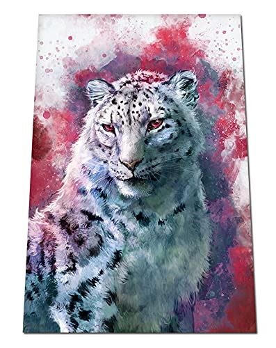 Amazon.com: Snow Leopard Art Print Painting - Unusual Wall Art - Wildlife Art - Independent ...