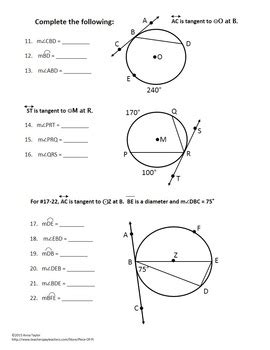Circles And Arcs Practice
