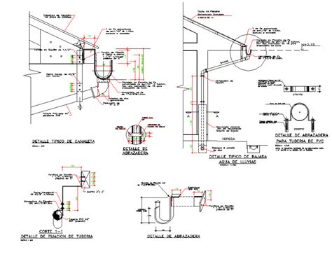 Drainage And Ac Pipe Line View With Education Building Plan Dwg File