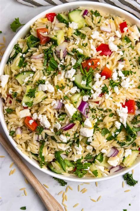 Easy Lemon Orzo Salad With Feta Lemons Zest