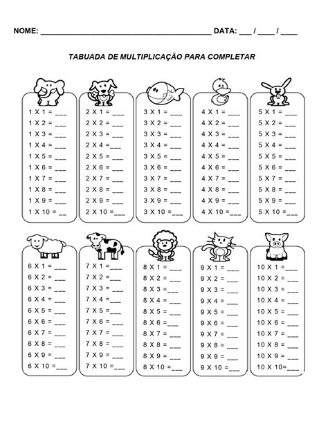 Tabuada Para Fazer - Tabuada para imprimir PDF: 4 operações [GRÁTIS]