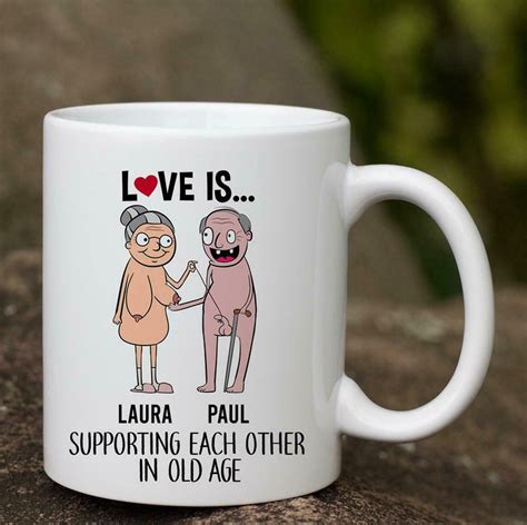 Personalized Love Is Supporting Each Other In Old Age Mug T Etsy