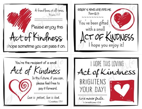 Love Random Act Of Kindness Cards Instant Download Pdf Etsy