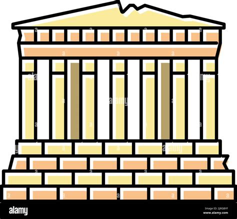Parthenon Europe Antique Building Color Icon Vector Illustration Stock