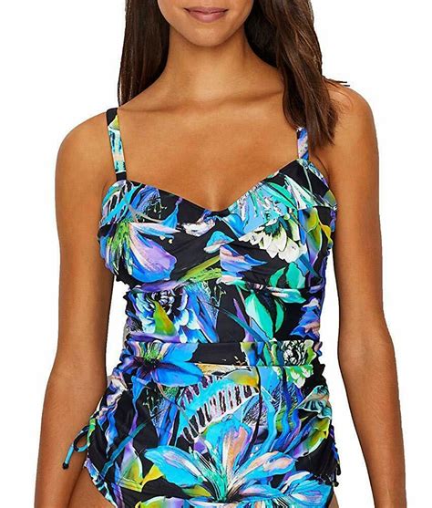 Fantasie Aquamarine Floral Paradise Bay Tankini Top Us 34dd Uk 34dd