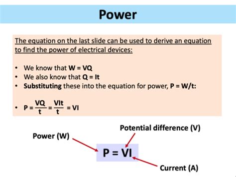 Power & Electrical Energy - A Level Physics | Teaching Resources