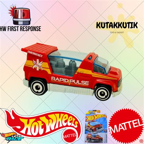 MERAH Hot Wheels Ambulance Car Emergency Rapid Pulse Red Lot M 2024 HW First Response Shopee