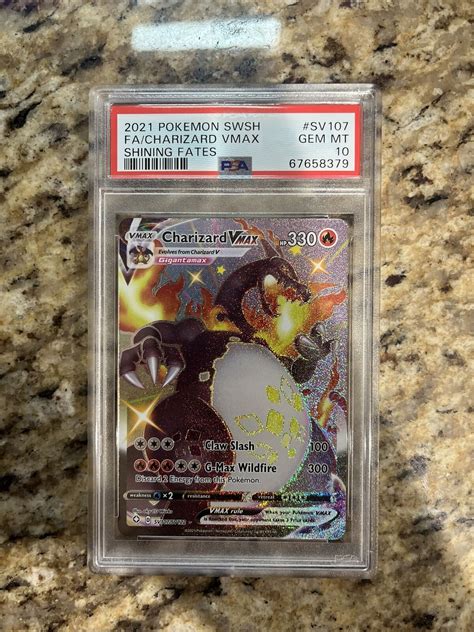 Mavin 2021 Pokemon Shining Fates Full Art Charizard SV107 VMAX PSA 10