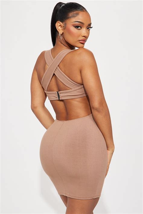 Gemma Snatched Mini Dress Nude Fashion Nova Mini Dress Dress Nude